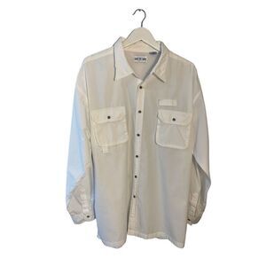 Against the Elements white long sleeve button down fishing shirt - 2XLT